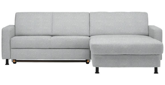 ECKSOFA in Webstoff Hellgrau  - Hellgrau/Schwarz, Design, Kunststoff/Textil (257/165cm) - Xora