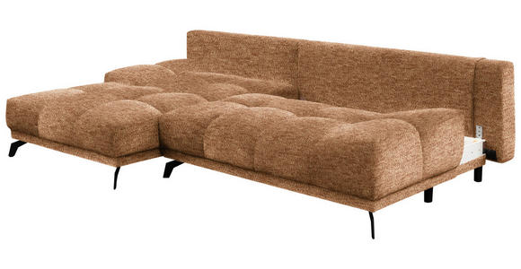 ECKSOFA Goldfarben Chenille  - Goldfarben/Schwarz, MODERN, Textil/Metall (182/290cm) - Hom`in