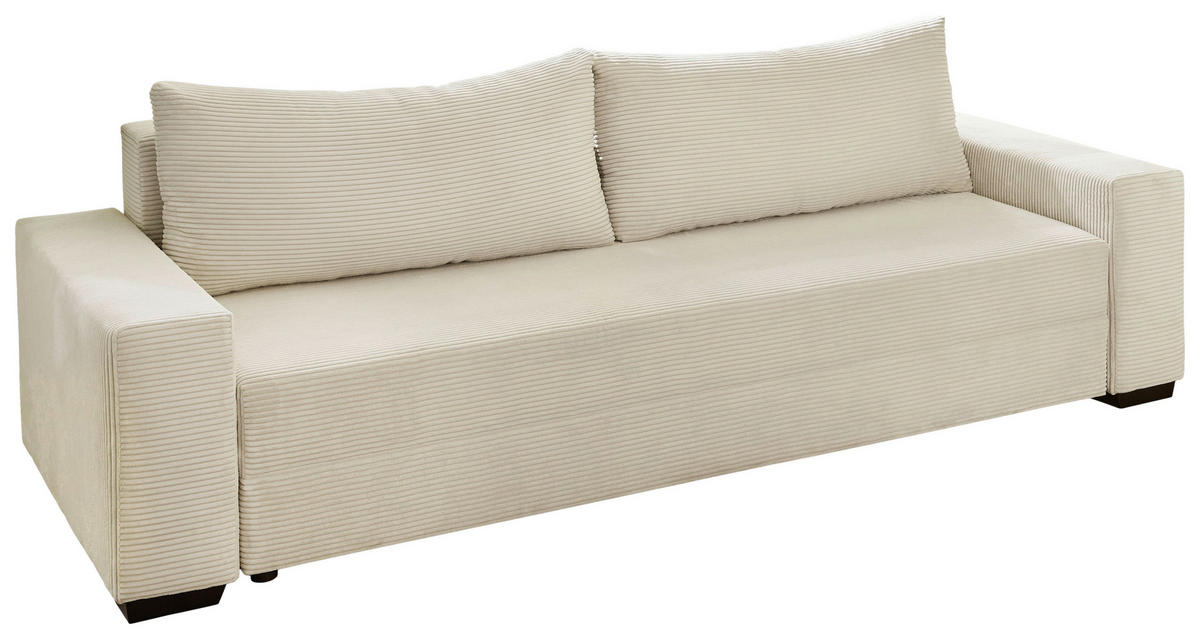 SCHLAFSOFA Cord Naturfarben  - Schwarz/Naturfarben, KONVENTIONELL, Kunststoff/Textil (240/72/95cm) - Carryhome