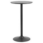 BARTISCH Esche furniert rund Schwarz, Eschefarben  - Eschefarben/Schwarz, Design, Holzwerkstoff/Metall (60/60/105cm) - Carryhome