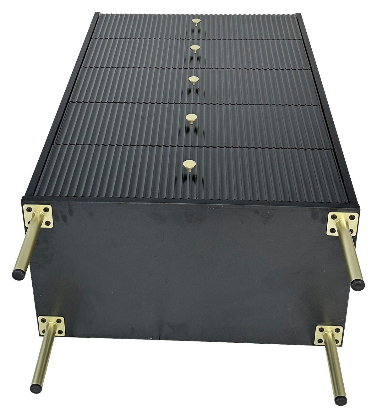 KOMMODE - Eichefarben/Goldfarben, Design, Holzwerkstoff/Metall (70/121,6/40cm) - Xora