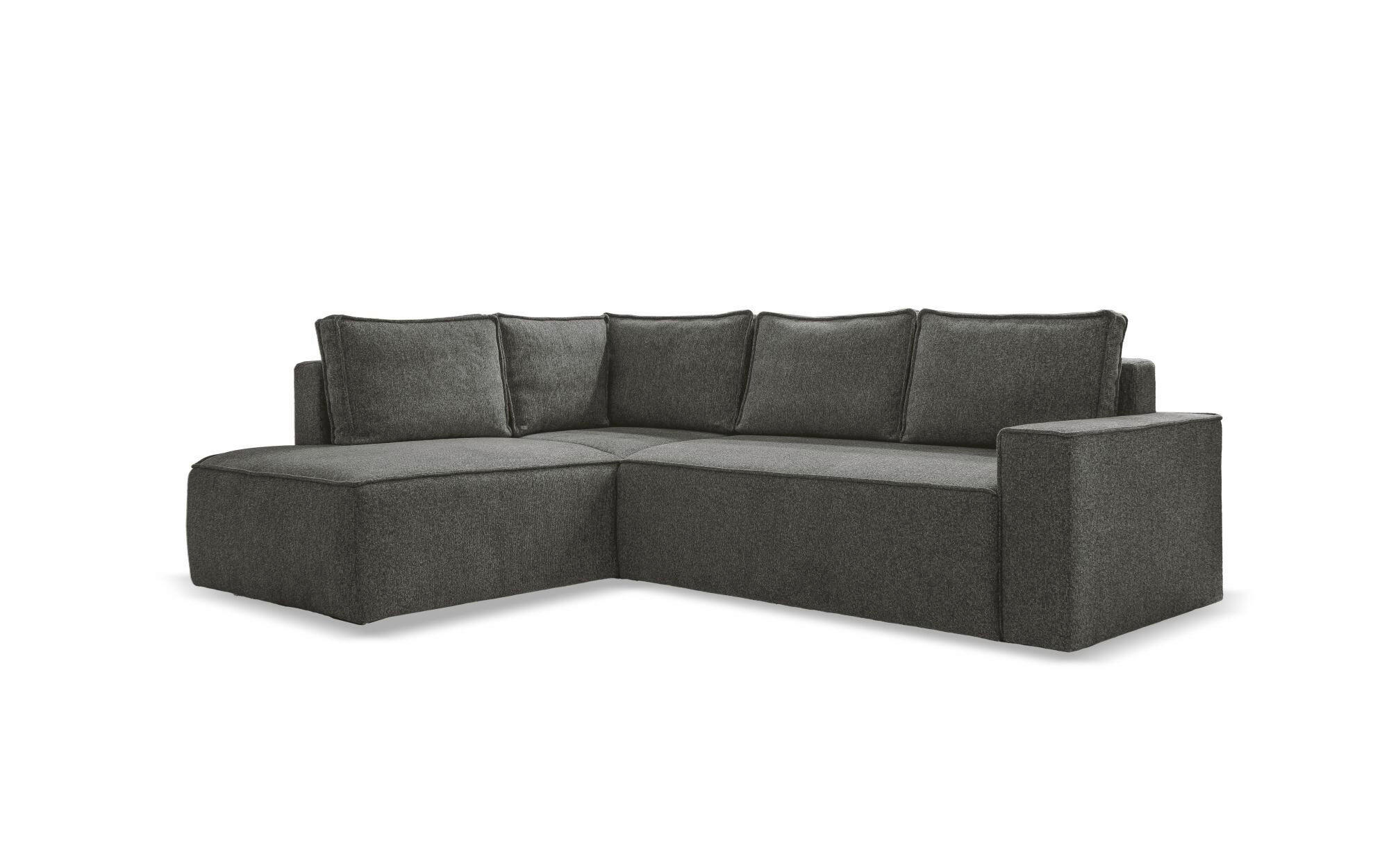 KUTNA GARNITURA tekstil  tamno siva   - bijela/siva, Design, tekstil/plastika (194/246cm) - MID.YOU