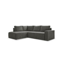 KUTNA GARNITURA tekstil  tamno siva   - bijela/siva, Design, tekstil/plastika (194/246cm) - MID.YOU