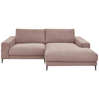 ECKSOFA Feincord Altrosa  - Schwarz/Altrosa, Design, Textil/Metall (253/177cm) - Dieter Knoll