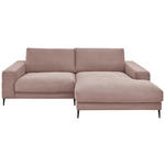 ECKSOFA  in Feincord Altrosa  253/177 cm  - Schwarz/Altrosa, Design, Textil/Metall (253/177cm) - Dieter Knoll