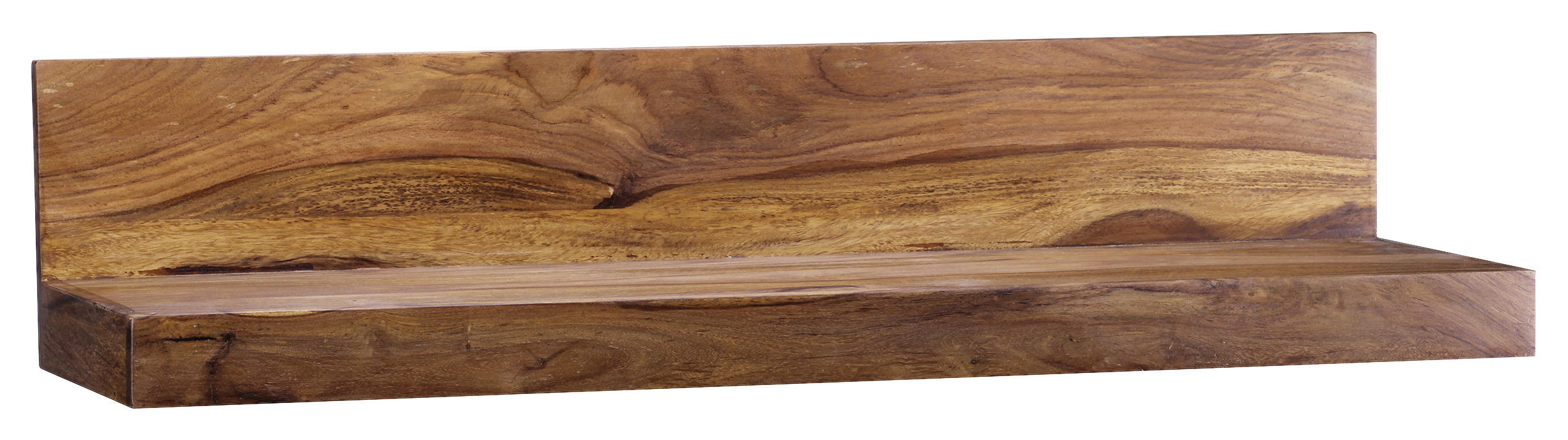 Wandregal "WL1.578" , Sheesham massiv Sheeshamfarben - Sheeshamfarben, MODERN, Holz (140/17/24cm) - MID.YOU