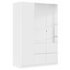KLEIDERSCHRANK  in Weiß  - Weiß, Trend, Glas/Holzwerkstoff (136/197/54cm) - Xora