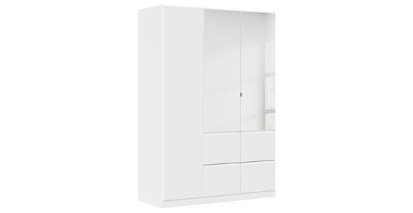 KLEIDERSCHRANK 3-türig Weiß  - Weiß, Trend, Glas/Holzwerkstoff (136/197/54cm) - Xora