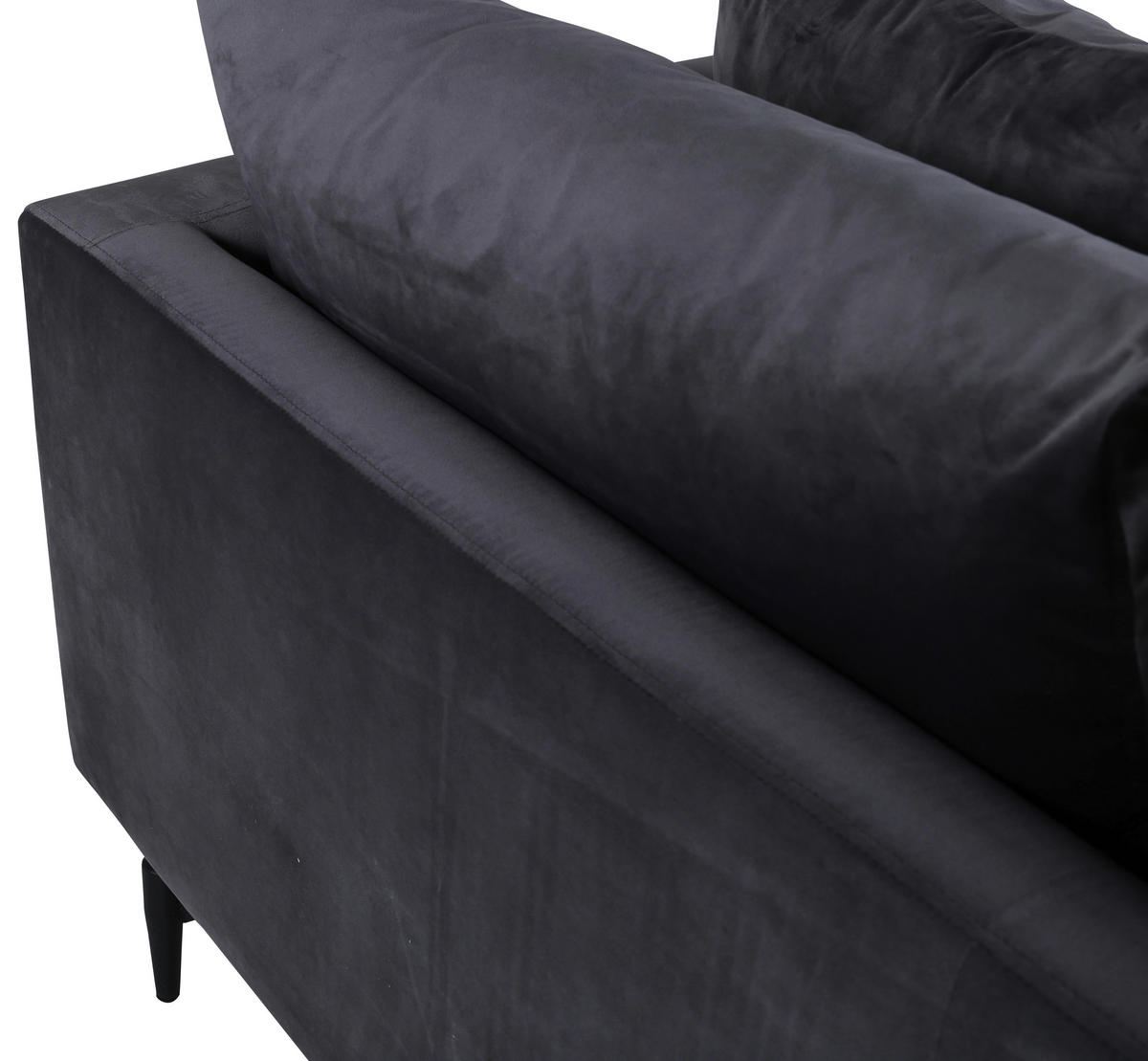 3-SITZER-SOFA in Schwarz, Dunkelgrau  - Dunkelgrau/Schwarz, Design, Kunststoff/Textil (260/86/88cm) - Livetastic