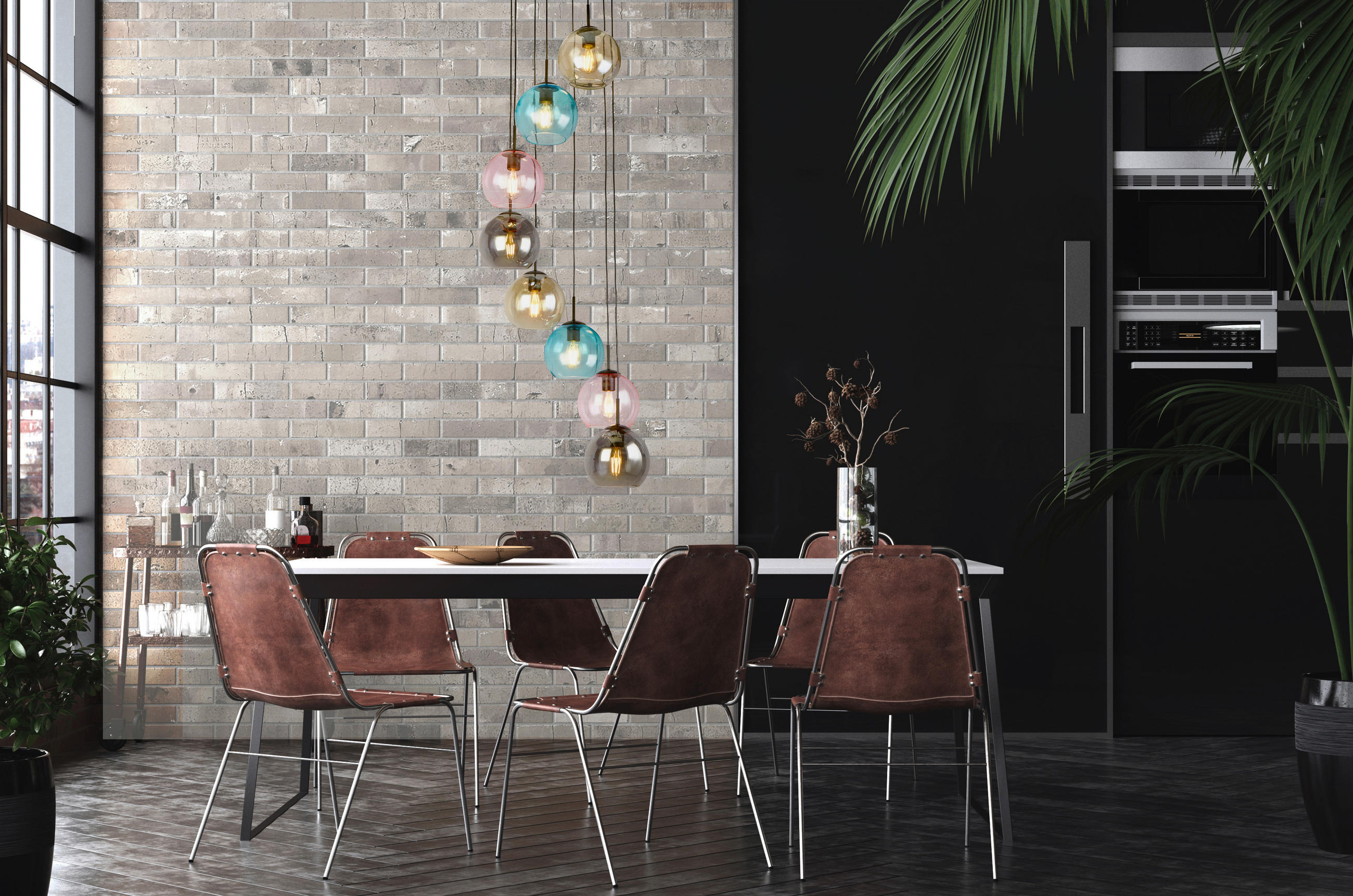 HÄNGLAMPA Mardi Gras 54/200 cm  - pink/champagne, Design, metall/glas (54/200cm)