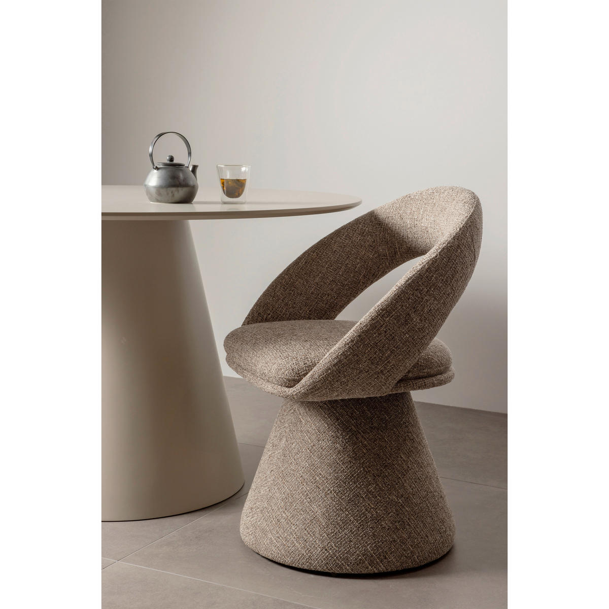 ARMLEHNSTUHL  Sitzfläche 360° drehbar Webstoff  - Naturfarben, MODERN, Textil (63/80/57cm) - Livetastic