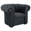 CHESTERFIELD-SESSEL in Velours Anthrazit  - Anthrazit/Schwarz, Design, Holz/Textil (114/78/91cm) - MID.YOU