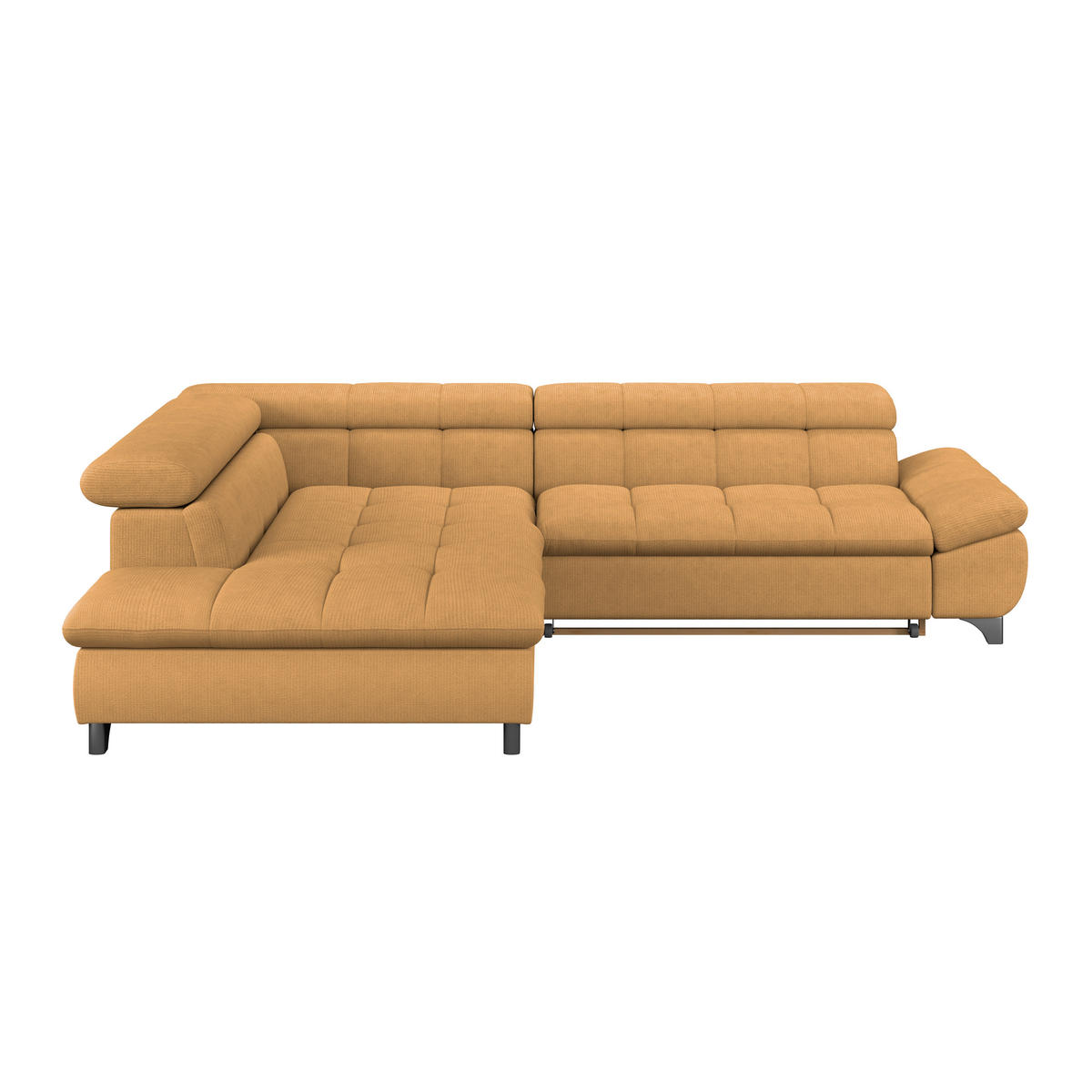 ECKSOFA Goldfarben Chenille  - Chromfarben/Goldfarben, KONVENTIONELL, Textil/Metall (234/312cm) - Livetastic