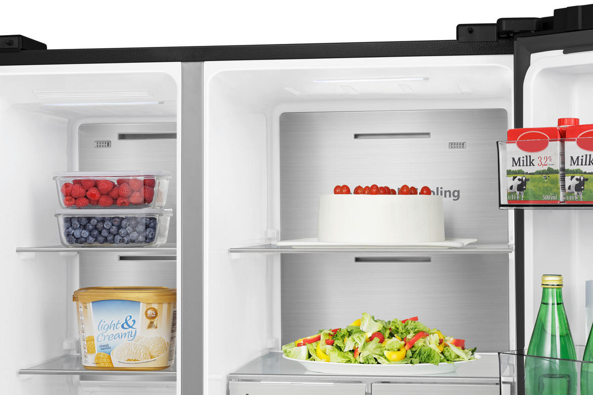 SIDE-BY-SIDE 91/179/73 cm RS818N4TFE  - Schwarz, LIFESTYLE, Metall (91/179/73cm) - Hisense