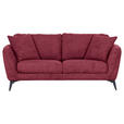 2-SITZER-SOFA Chenille Bordeaux  - Bordeaux/Schwarz, KONVENTIONELL, Textil/Metall (190/70/98cm) - Carryhome