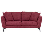 2-SITZER-SOFA in Chenille Bordeaux  - Bordeaux/Schwarz, KONVENTIONELL, Textil/Metall (190/70/98cm) - Carryhome