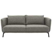 3-SITZER-SOFA Flachgewebe Alufarben  - Schwarz/Alufarben, Design, Textil/Metall (210/71/91cm) - Schöner Wohnen