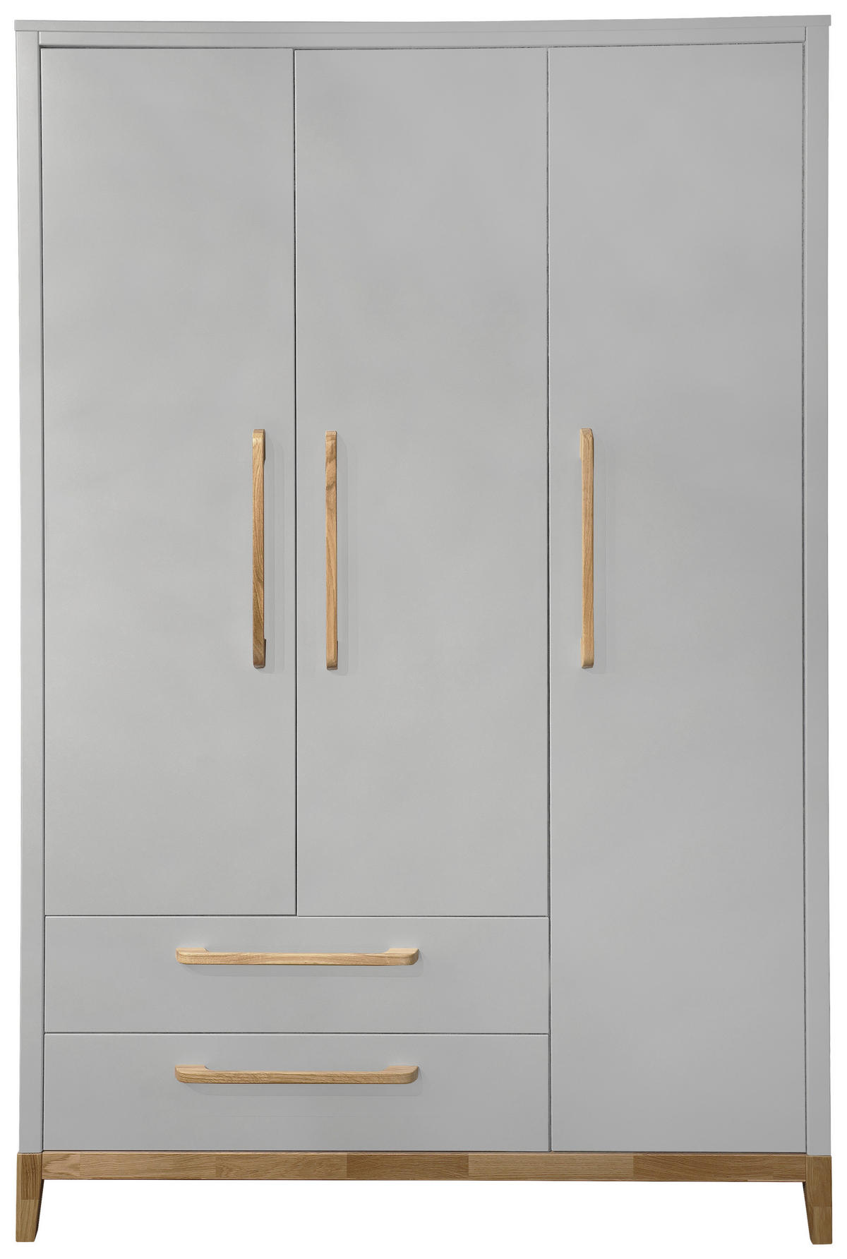 KLEIDERSCHRANK 135/206/55 cm,  in Grau, 3-türig  - Grau, LIFESTYLE, Holz/Holzwerkstoff (135/206/55cm) - Stylife