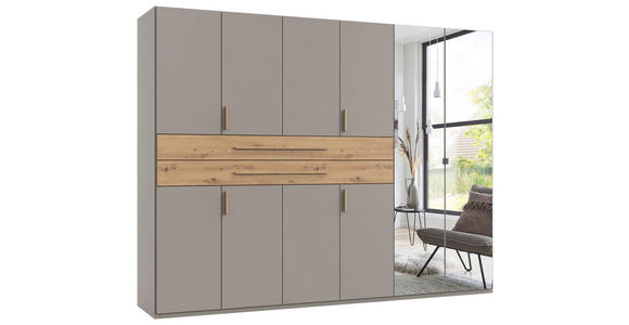 KLEIDERSCHRANK  in Sahara, Eiche Artisan  - Eiche Artisan/Sahara, Design, Glas/Holzwerkstoff (270/208/65cm) - Carryhome