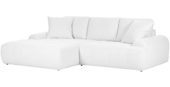 ECKSOFA in Flachgewebe Weiß  - Schwarz/Weiß, KONVENTIONELL, Kunststoff/Textil (195/286cm) - Carryhome