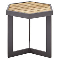 GARTENBEISTELLTISCH 35/40/40 cm Holz, Metall  - Graphitfarben/Teakfarben, Design, Holz/Metall (35/40/40cm) - Zebra 