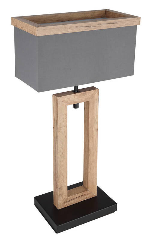 BORDSLAMPA Ossi 30/15/55 cm   - svart/antracit, Klassisk, metall/trämaterial (30/15/55cm) - Globo