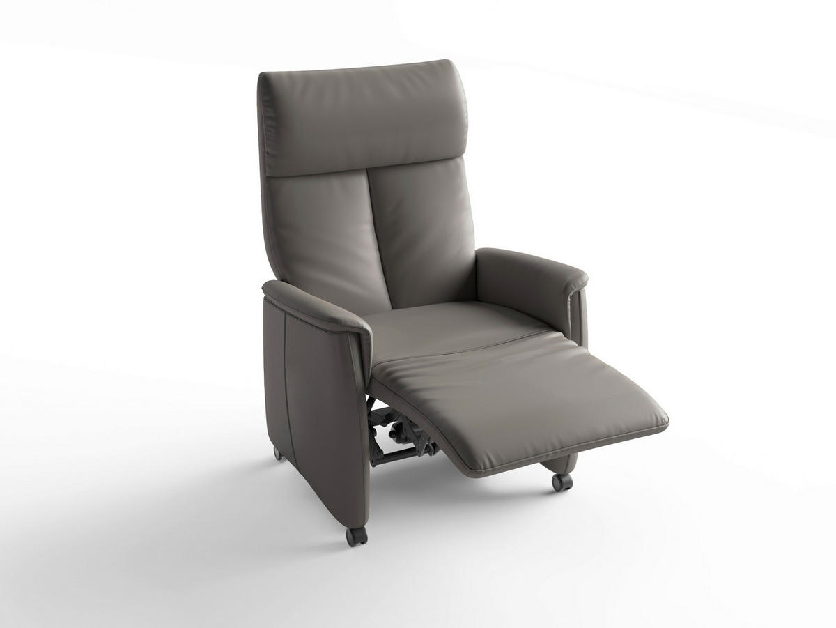 RELAXAČNÉ KRESLO, koža, mokka - čierna/mokka, Basics, koža/plast (76/112/84cm) - Sit & More