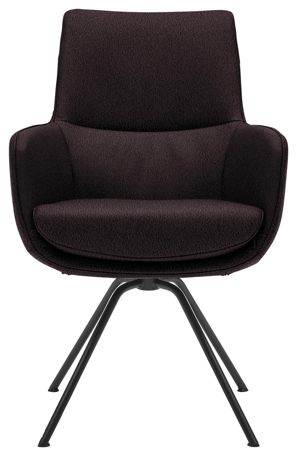 ARMLEHNSTUHL  in Stahl Echtleder  - Dunkelbraun/Schwarz, Design, Leder/Metall (60/90/61cm) - Dieter Knoll
