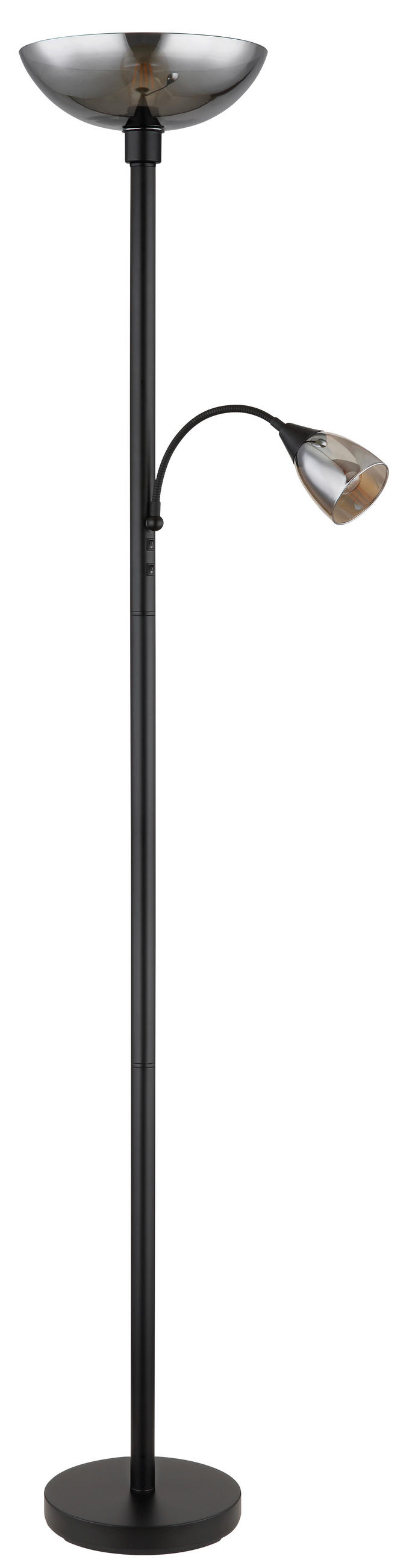 LED-DECKENFLUTER 30/178 cm    - Hellgrau/Schwarz, KONVENTIONELL, Glas/Textil (30/178cm) - Globo