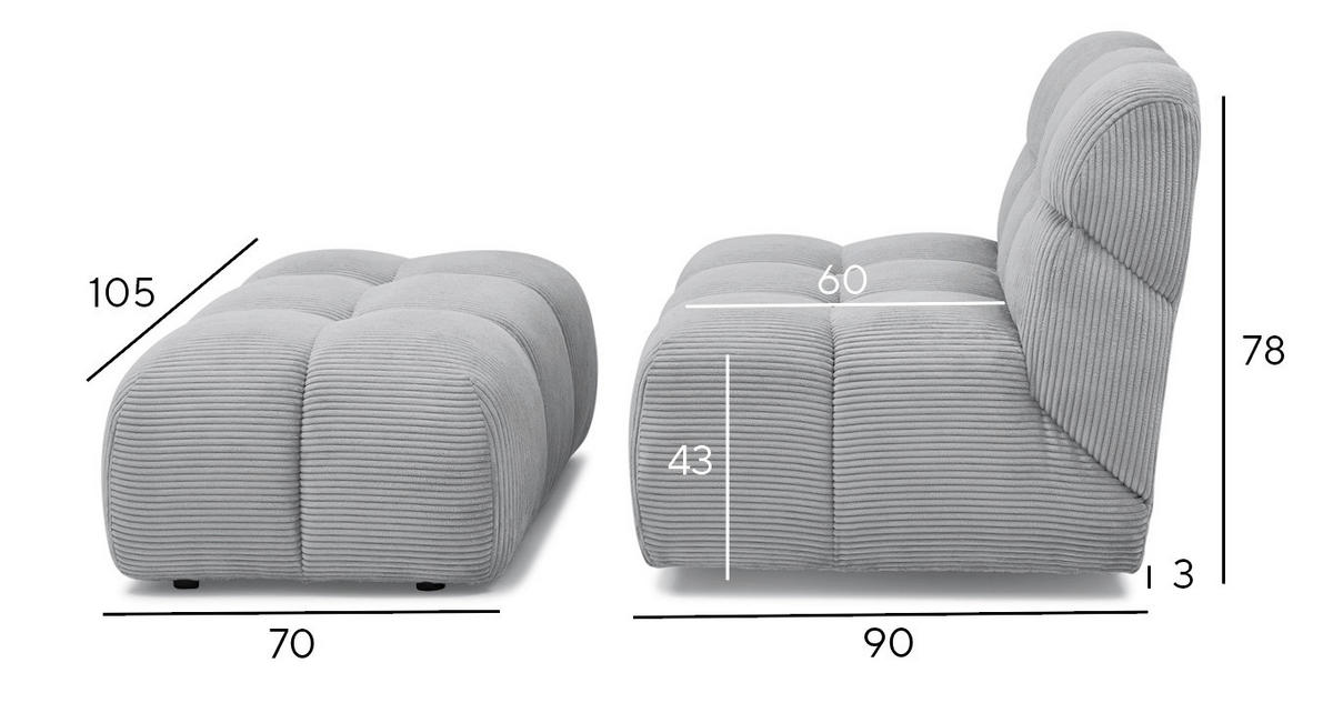 SESSEL in Cord Pastellblau  - Pastellblau/Schwarz, KONVENTIONELL, Textil/Metall (105/78/90cm) - Tom Tailor