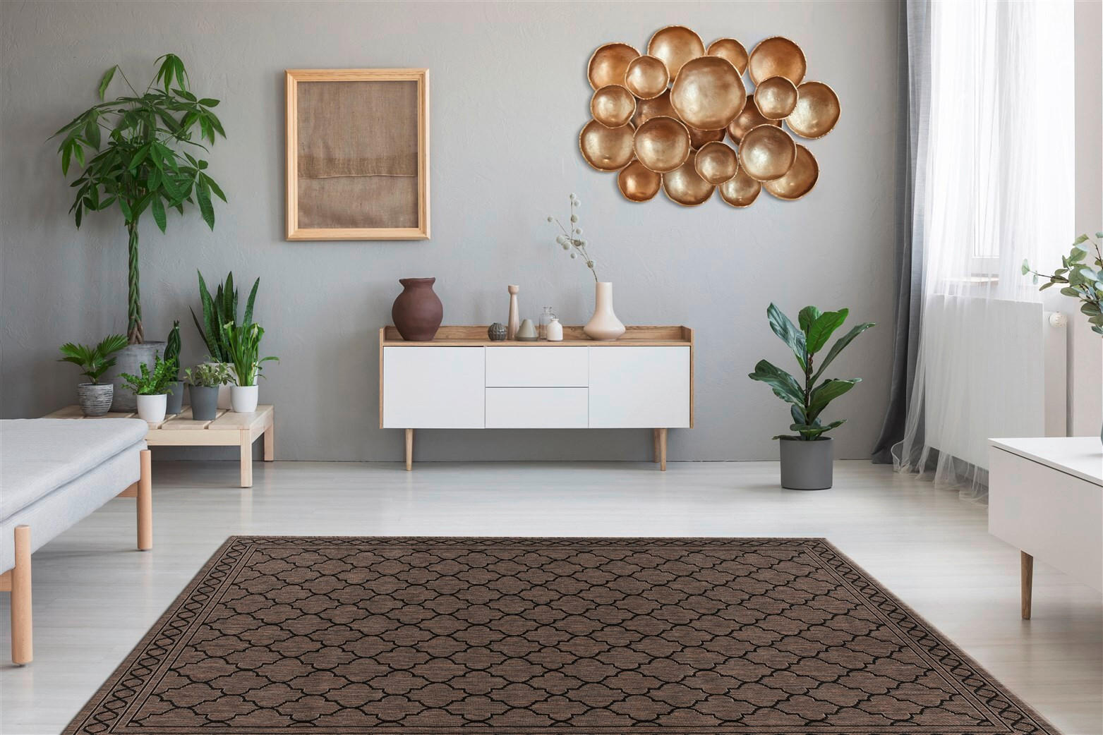 FLACHWEBETEPPICH 120/170 cm Splash 300 Grau / Braun Braun, Grau  - Braun/Grau, KONVENTIONELL, Textil (120/170cm)