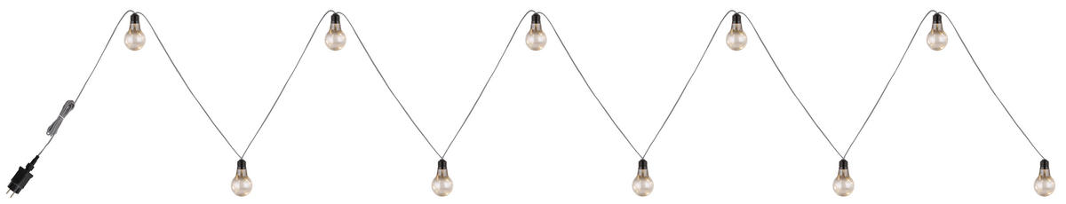 LICHTERKETTE  - Schwarz/Grau, Basics, Kunststoff (750/6/9cm) - Globo