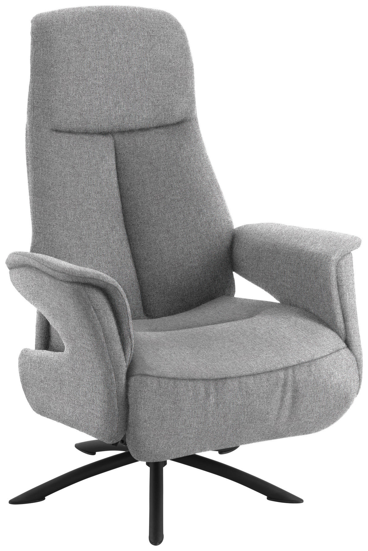 RELAXSESSEL Webstoff Relaxfunktion, Kopfteilverstellung    - Schwarz/Grau, Design, Textil/Metall (73/108/86cm) - Welnova