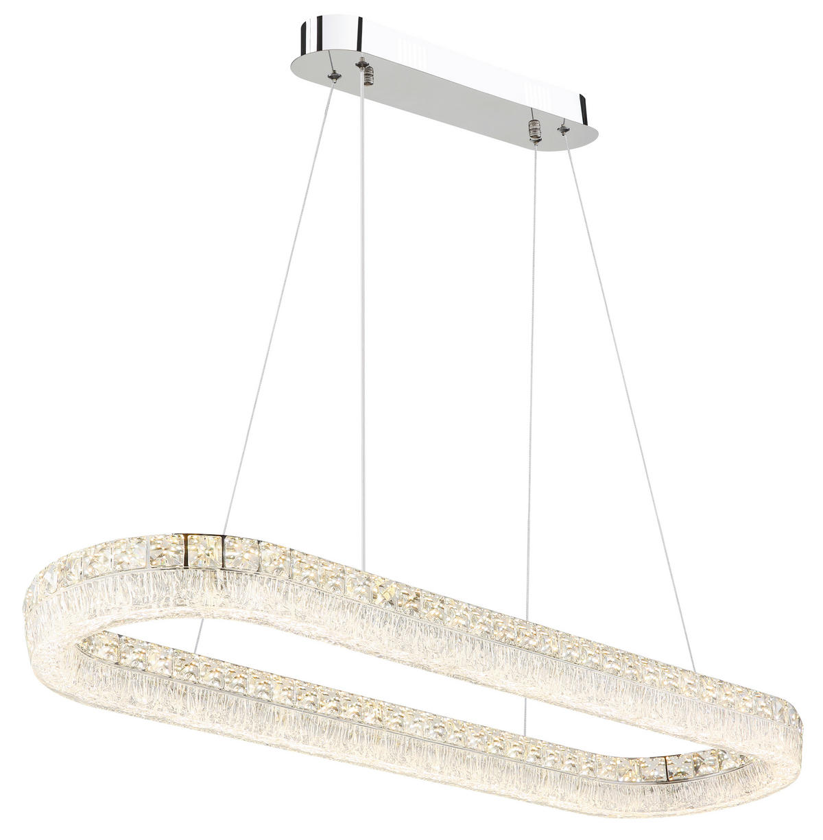 LED-HÄNGELEUCHTE 120/31,5/100,1 cm  - Klar/Chromfarben, KONVENTIONELL, Glas/Kunststoff (120/31,5/100,1cm) - Globo