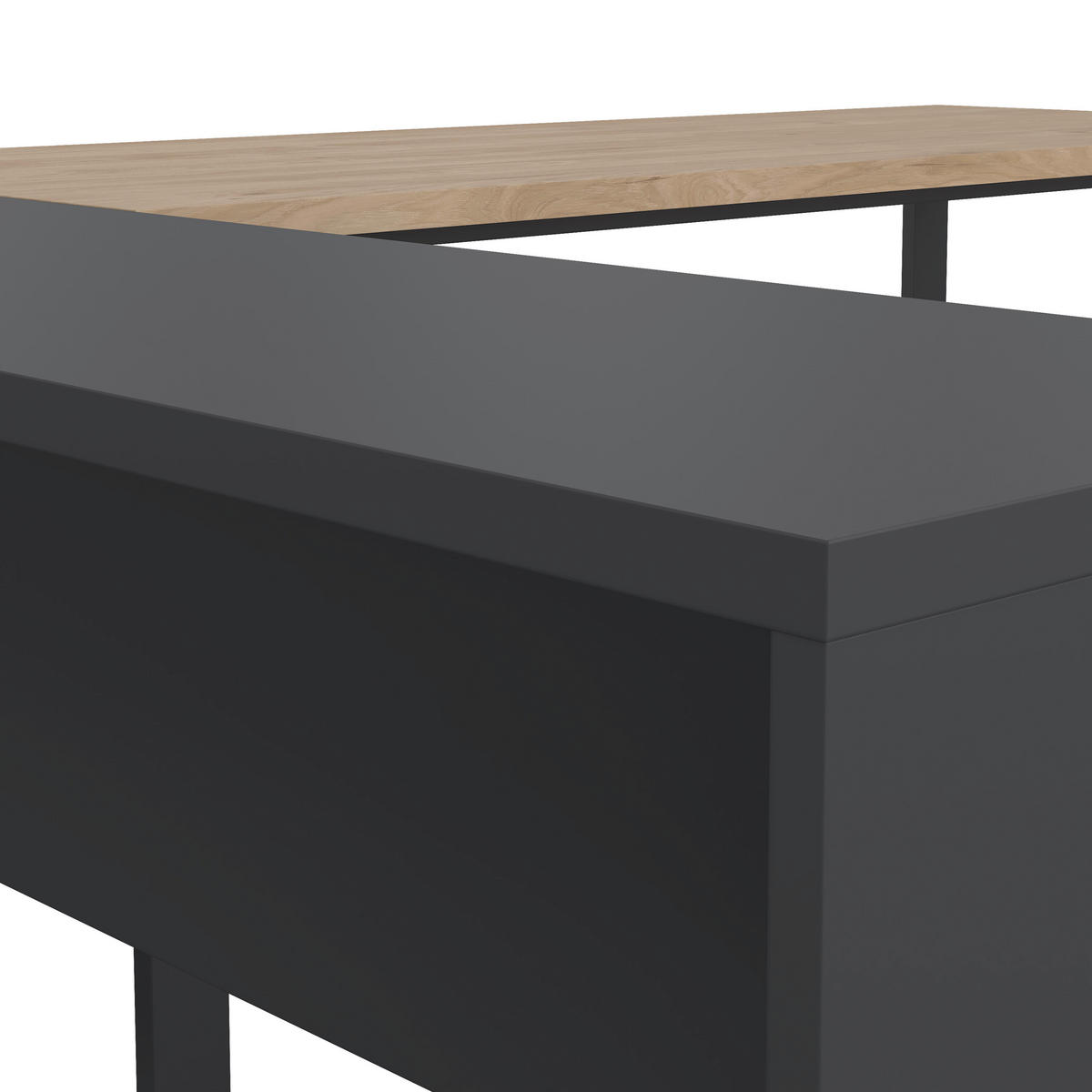 SCHREIBTISCHKOMBINATION Grau, Eichefarben  - Eichefarben/Grau, MODERN, Holzwerkstoff (160/100/75,6cm) - MID.YOU
