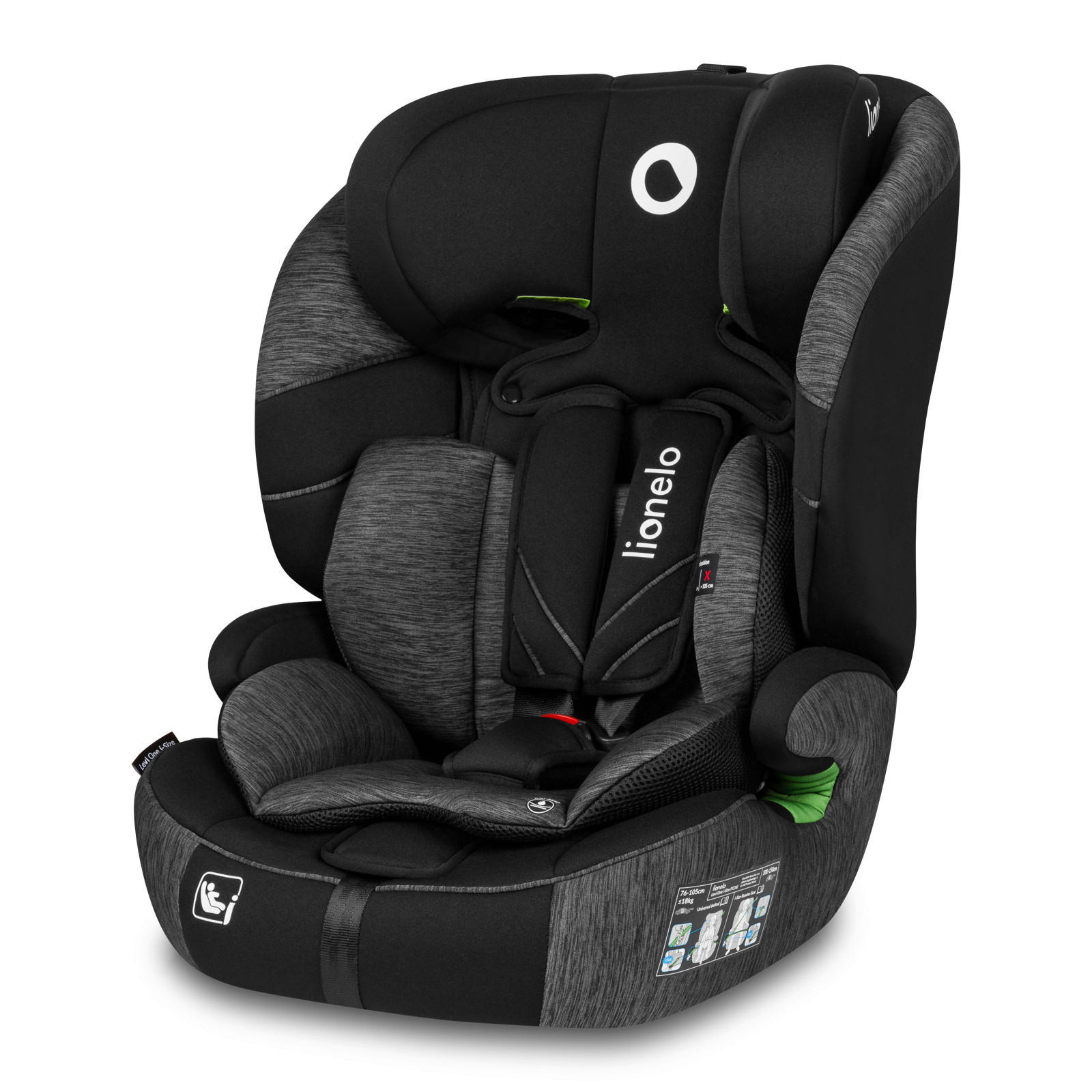 KINDERAUTOSITZ Levi One i-Size  - Schwarz/Grau, Basics, Kunststoff/Textil (52/46.5/58cm) - Lionelo