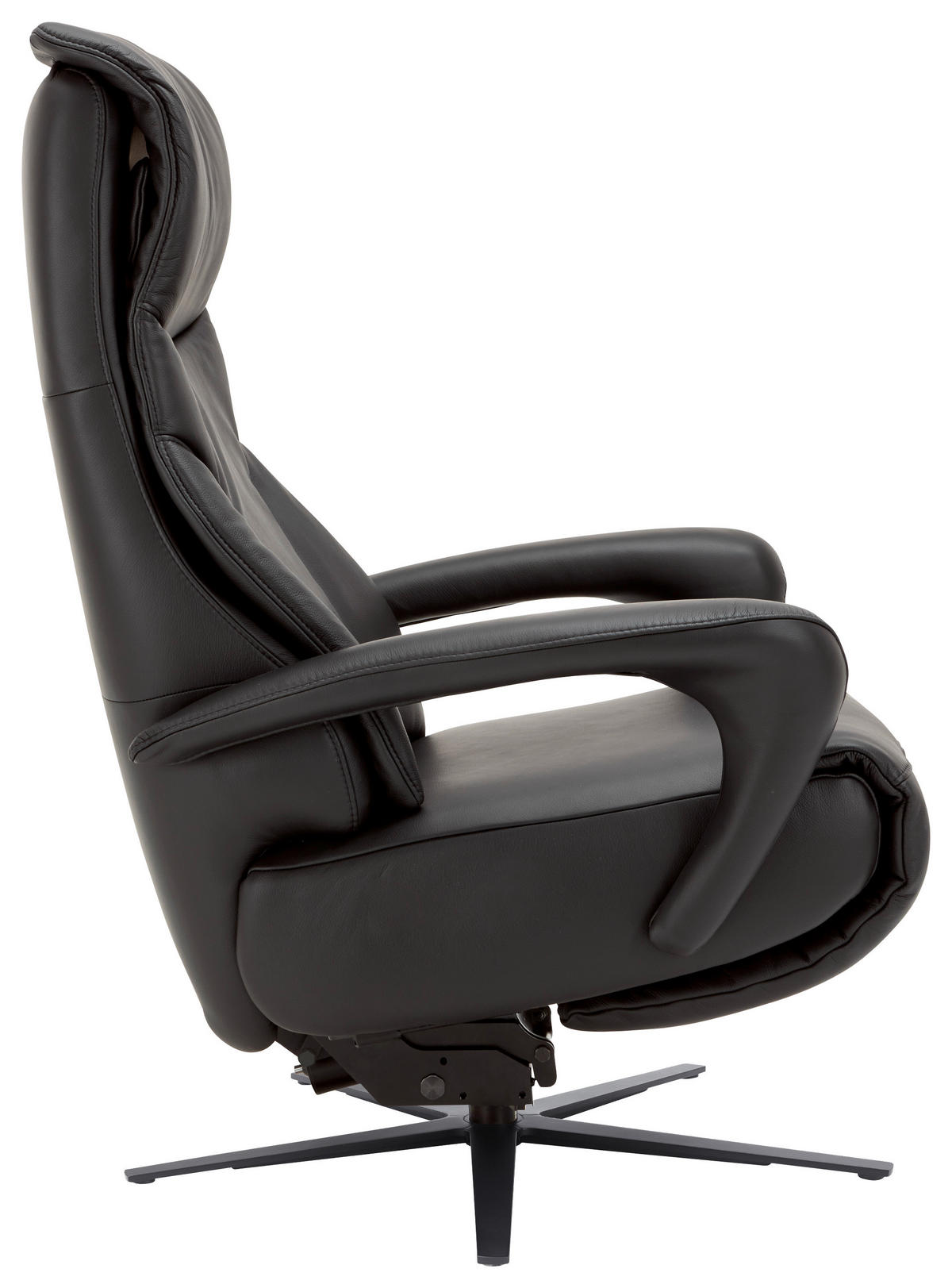 RELAXSESSEL in Leder Schwarz  - Anthrazit/Schwarz, Design, Leder/Metall (75/106/88cm) - Dieter Knoll