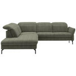 ECKSOFA in Flachgewebe Grün  - Schwarz/Grün, Design, Textil/Metall (233/299-313cm) - Dieter Knoll