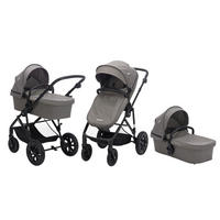 KINDERWAGENSET LIVERPOOL  - Schwarz/Grau, Basics, Textil/Metall (59/93/104cm) - My Baby Lou