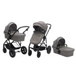 KINDERWAGENSET LIVERPOOL  - Schwarz/Grau, Basics, Textil/Metall (59/93/104cm) - My Baby Lou