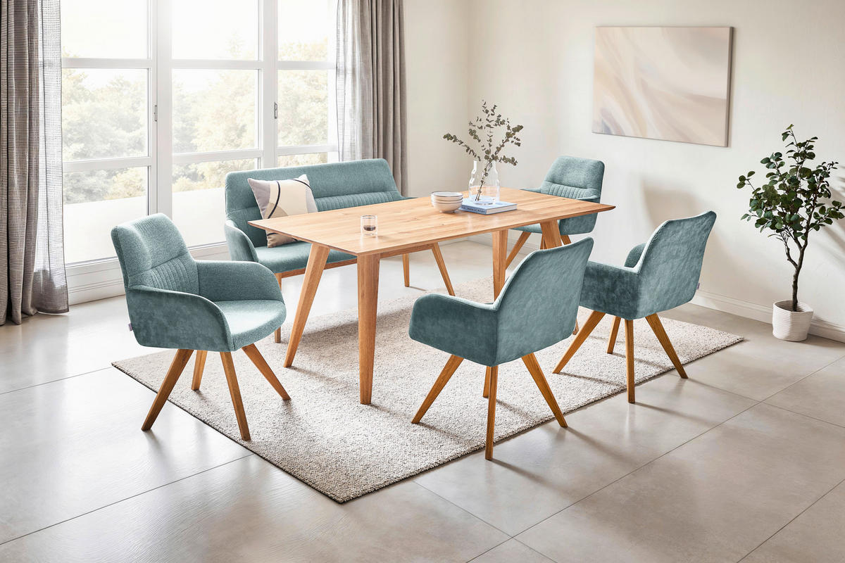 ESSTISCH Holz  - Eichefarben, Konventionell, Holz (180/90/76cm) - Valdera