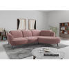 ECKSOFA ZOE E Aubergine Chenille  - Aubergine/Schwarz, KONVENTIONELL, Textil/Metall (309/199cm) - Sit & More