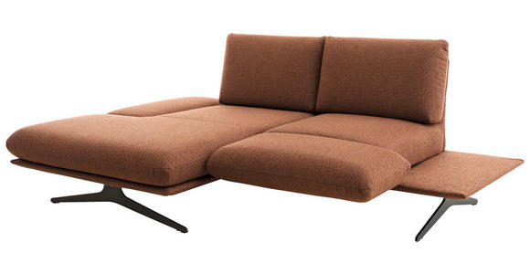 ECKSOFA Braun Flachgewebe  - Schwarz/Braun, Design, Textil/Metall (155/234cm) - Dieter Knoll