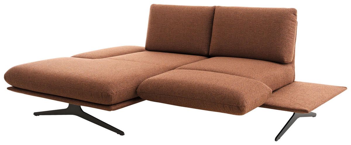 ECKSOFA Braun Flachgewebe  - Schwarz/Braun, Design, Textil/Metall (155/234cm) - Dieter Knoll