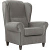OHRENSESSEL Plüsch Grau  - Schwarz/Grau, Design, Holz/Textil (94/112/92cm) - MID.YOU