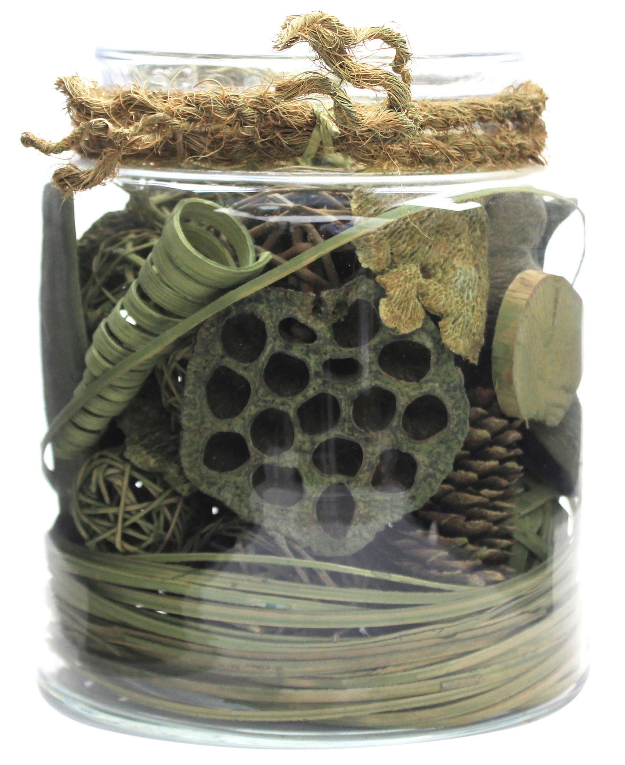 DEKOGLAS 20 cm  - Grün, LIFESTYLE, Glas/Naturmaterialien (18/20/18cm) - Kayoom