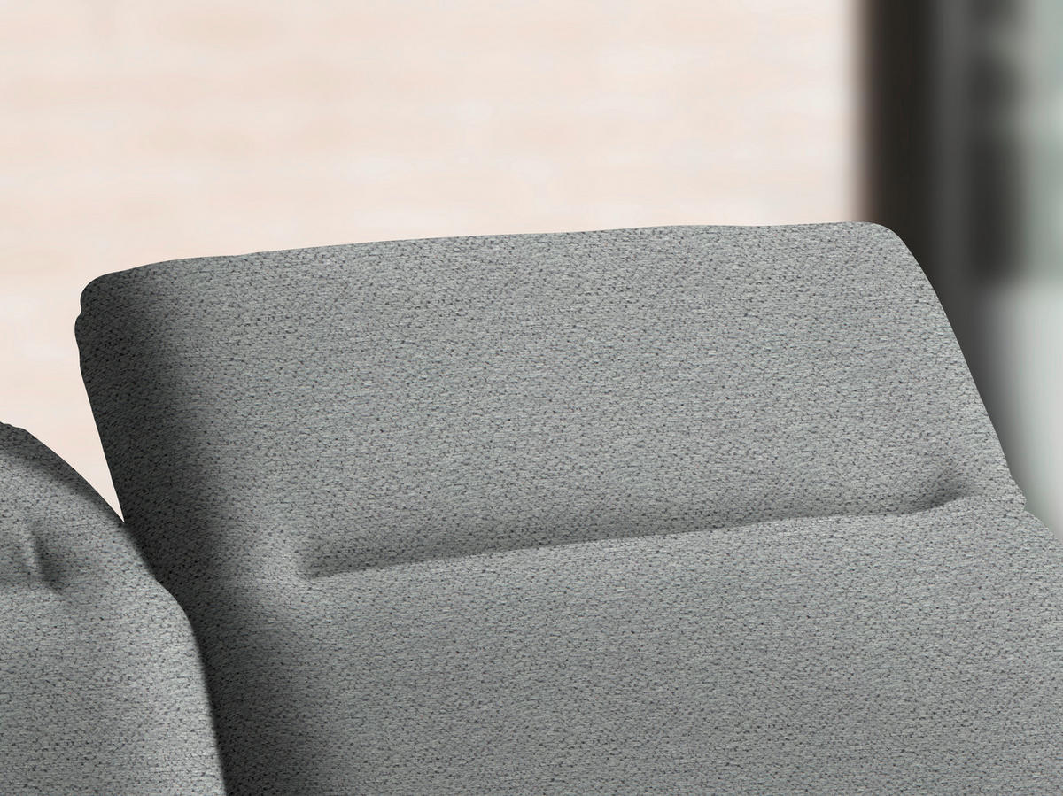 ECKSOFA in Webstoff Hellgrau  - Hellgrau/Schwarz, Design, Textil/Metall (289/180cm) - Stylife