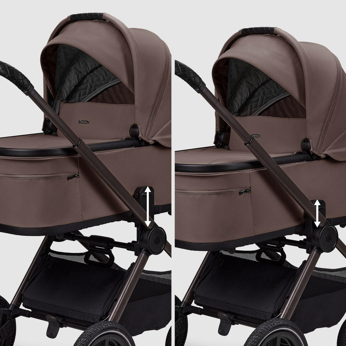 KINDERWAGENSET  GIO FOLD SET AIR  greige  - Greige/Schwarz, Basics, Textil (120/58/92cm) - Moon Edition