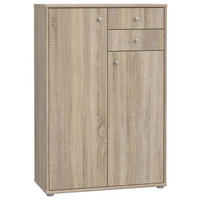 KOMMODE  in 73,7/111,1/34,8 cm  - Alufarben/Sonoma Eiche, Design, Holzwerkstoff/Kunststoff (73,7/111,1/34,8cm)