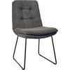 STUHL  in Cord  - Anthrazit/Schwarz, Design, Textil/Metall (49/90/68cm) - Johann Jakob